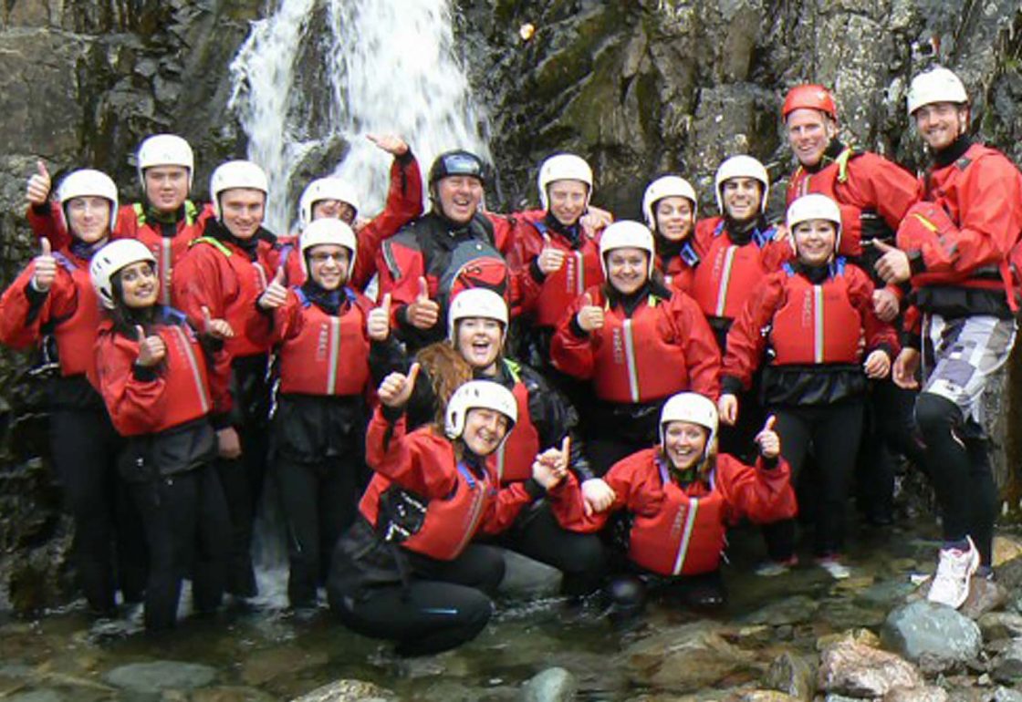 An image of a group of young people taking part a Climbing Out activity , a charity supported by the Ellis Campbell Foundation, helping disadvantaged young people in Hampshire, London and Perthshire