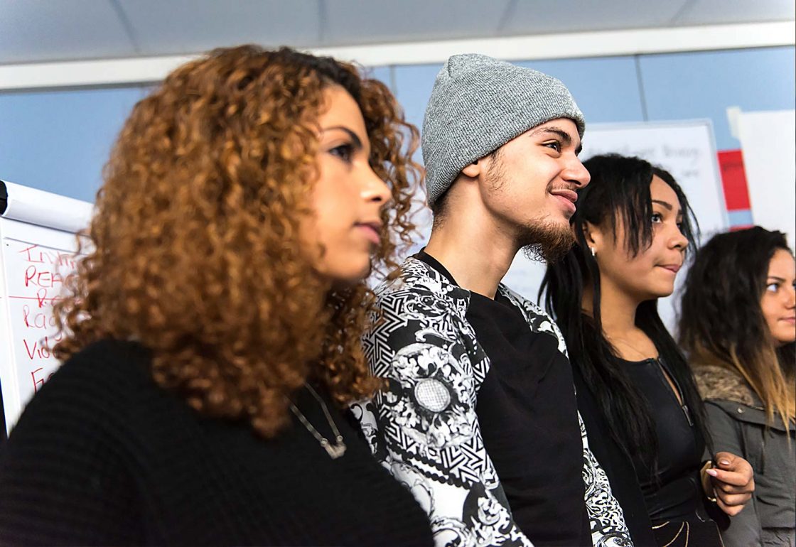 An image of a group of young people participating in the LEAP Confronting Conflict Management Training Course, a charity supported by the Ellis Campbell Foundation, helping disadvantaged young people in Hampshire, London and Perthshire