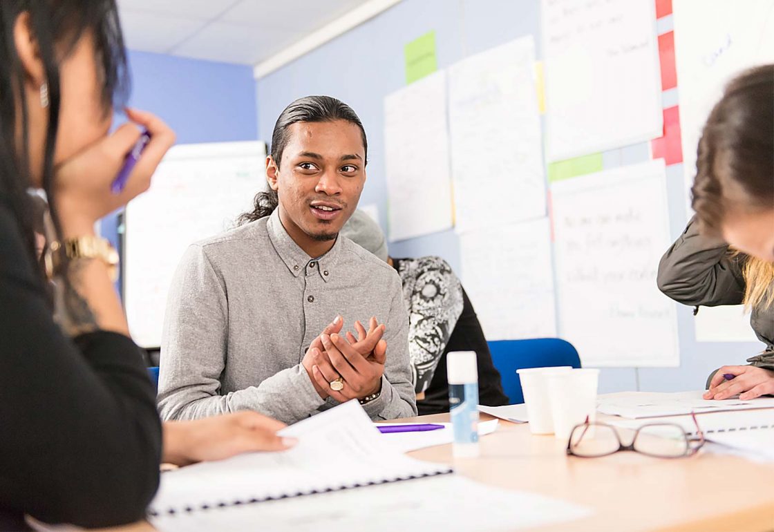 An image of a group of young people with a team leader participating in the LEAP Conflict Management Training Course, a charity supported by the Ellis Campbell Foundation, helping disadvantaged young people in Hampshire, London and Perthshire