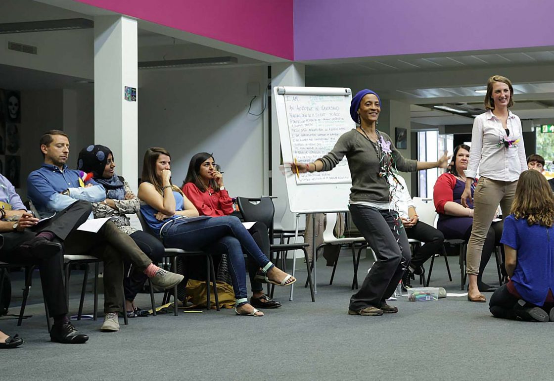 An image of a group of young people participating in the PYE Global Creative Learning Initiative, a charity supported by the Ellis Campbell Foundation, helping disadvantaged young people in Hampshire, London and Perthshire