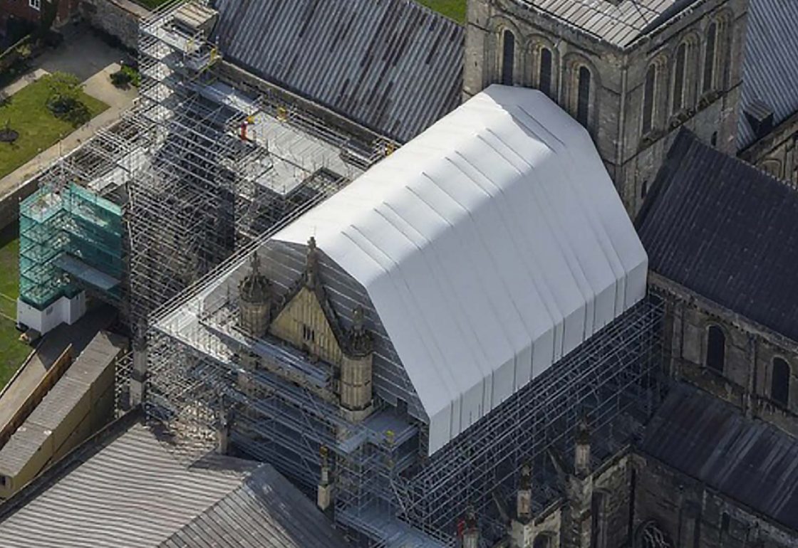 An image of Winchester Cathedral renovations birth of a Nation project, a charity supported by the Ellis Campbell Foundation, helping disadvantaged young people in Hampshire, London and Perthshire