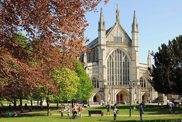 An image of the exterior of Winchester Cathedral, representing the Birth of a Nation project, a charity supported by the Ellis Campbell Foundation, helping disadvantaged young people in Hampshire, London and Perthshire