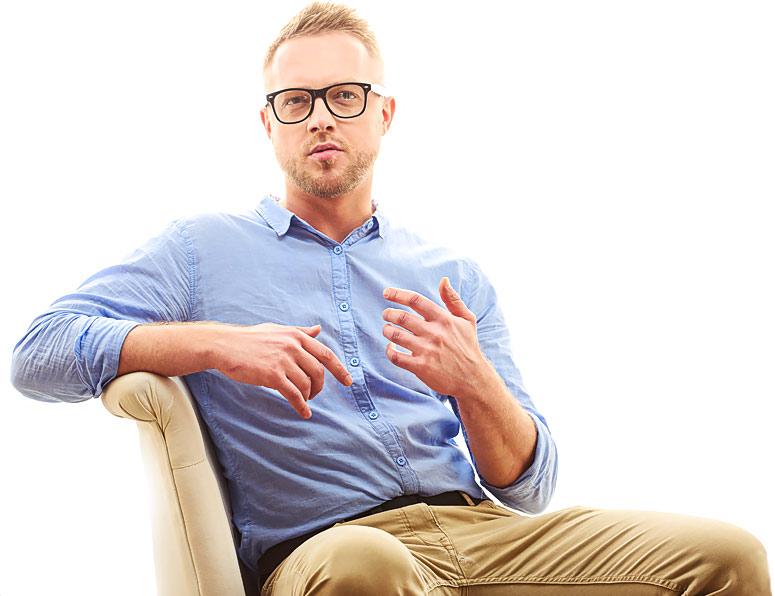 An image of a guy sat on a chair used on the how to apply for a grant application page of the Ellis Campbell Foundation website, a charity giving grants in Hampshire, London and Perthshire - Building Youth Power and Leadership