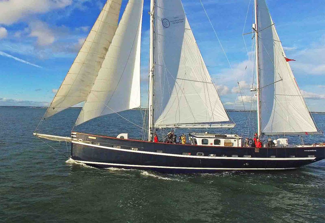 An image of the sailing boat Prolific used by Ocean Youth Trust South , a charity supported by the Ellis Campbell Foundation, helping disadvantaged young people in Hampshire, London and Perthshire