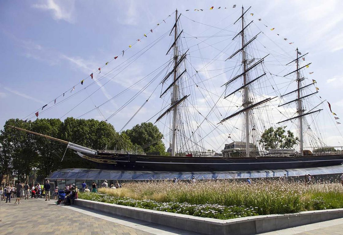 An image of Cutty Sark representing the Lifeboats Conservation Project grant at the Royal Museum Greenwich made by the Ellis Campbell Foundation helping disadvantaged young people in Hampshire, London and Perthshire