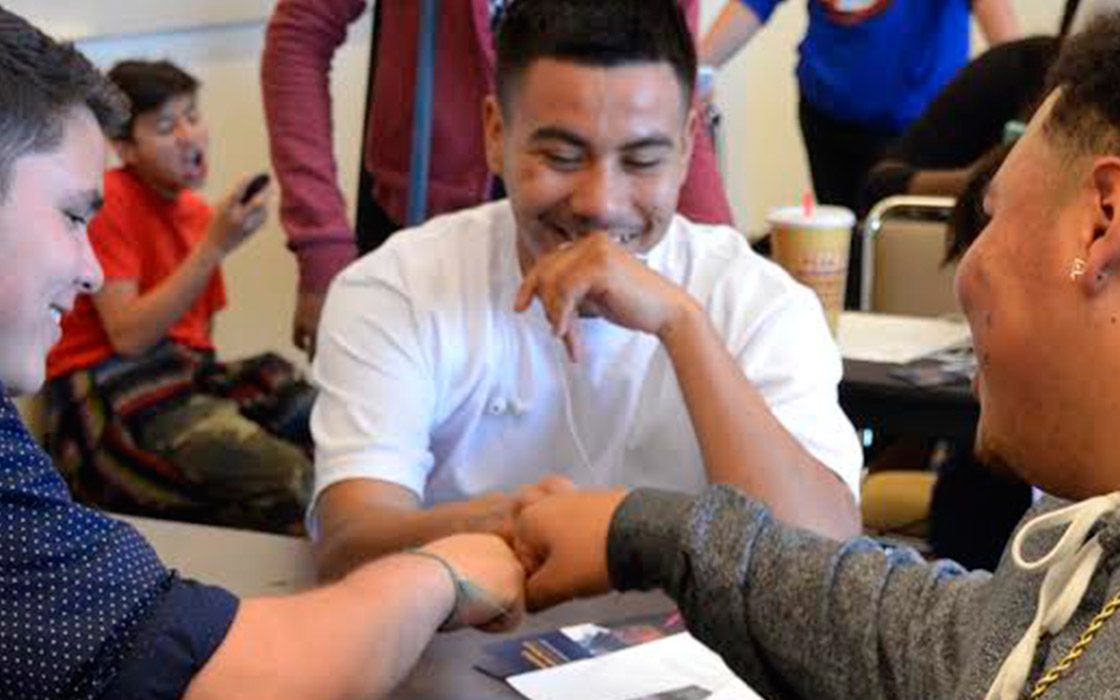 A colour image of male students bonding taking part in the First Star Academy Education Programme for Foster Youth supported by The Ellis Campbell Foundation