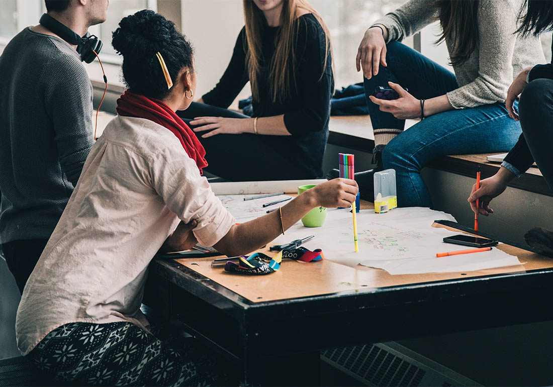 A colour image of students taking part in the First Star Academy Education Programme for Foster Youth supported by The Ellis Campbell Foundation