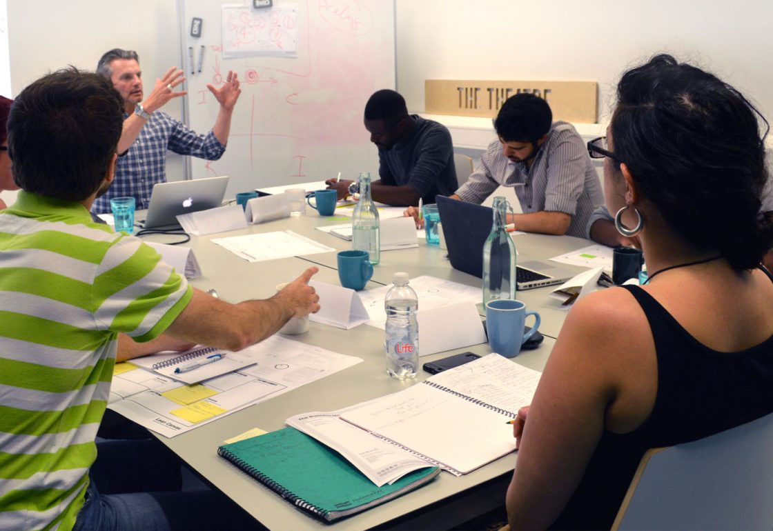 A colour image of a mentoring session at HATCH, a charity supported by the Ellis Campbell Foundation