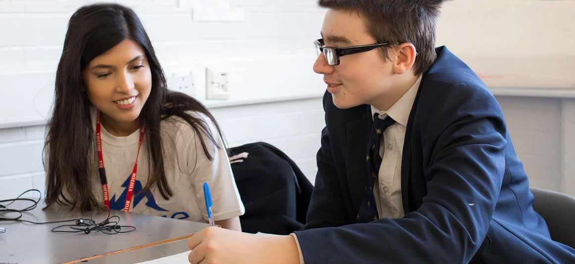 A colour image of a young male being coached and taking part in the Future Frontiers programme a charity supported by the Ellis Campbell Foundation